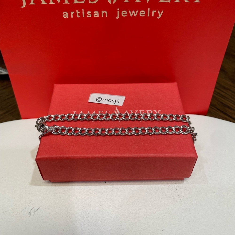 James Avery Light Double Curb Charm Bracelet